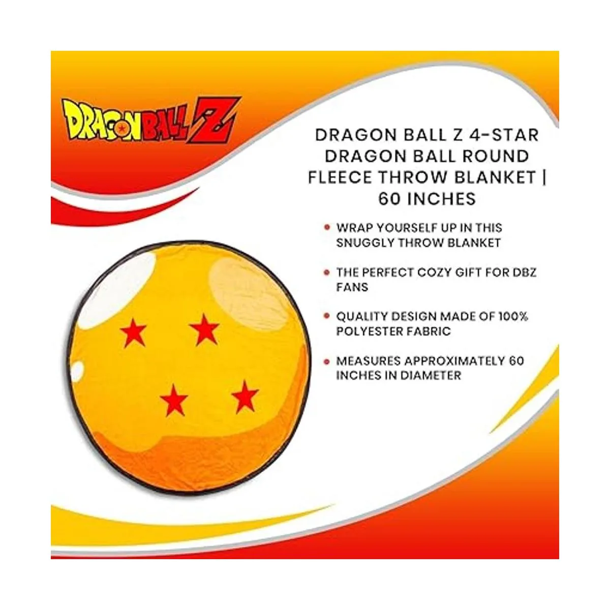 Dragon Ball Z 4 Star Dragon Ball Manta redonda de forro_7