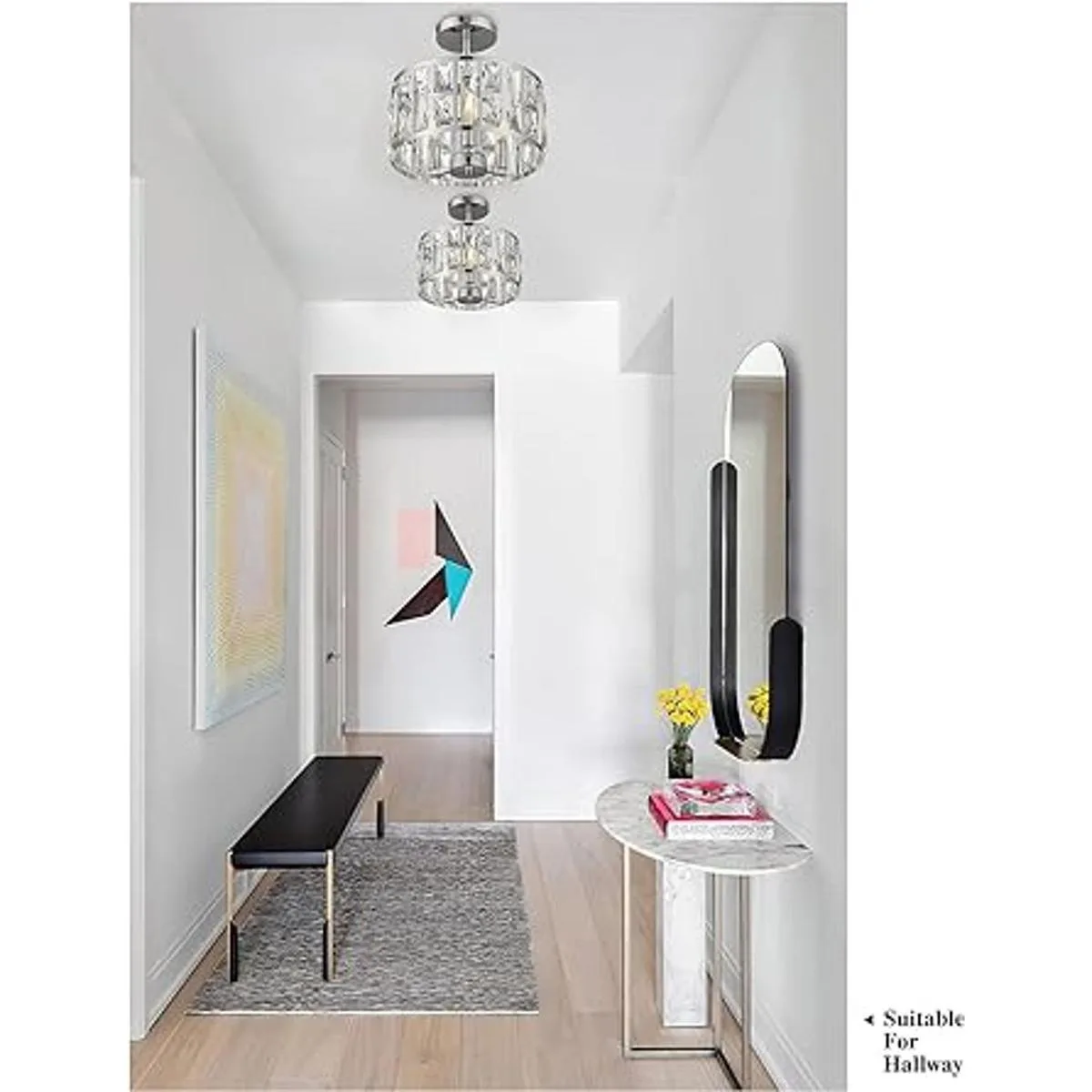 Coyilap SF0013CH Lámpara de techo cromada de 3 luces_6