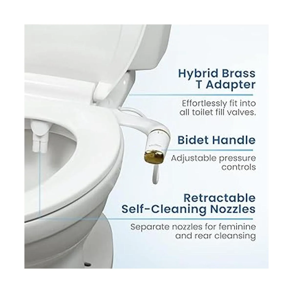 GenieBidet Accesorio de inodoro ultrafino con boquillas_3