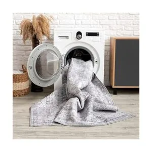 Bloom Rugs Alfombra lavable de 3 x 5 pies color marfil y_5