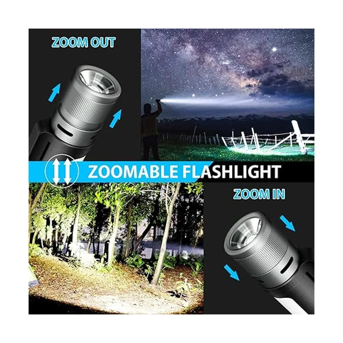 NexTool Linternas de alto lúmenes recargables con zoom de_2