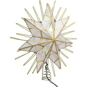 Kurt Adler 7 puntos Natural Capiz estrella iluminada para_1