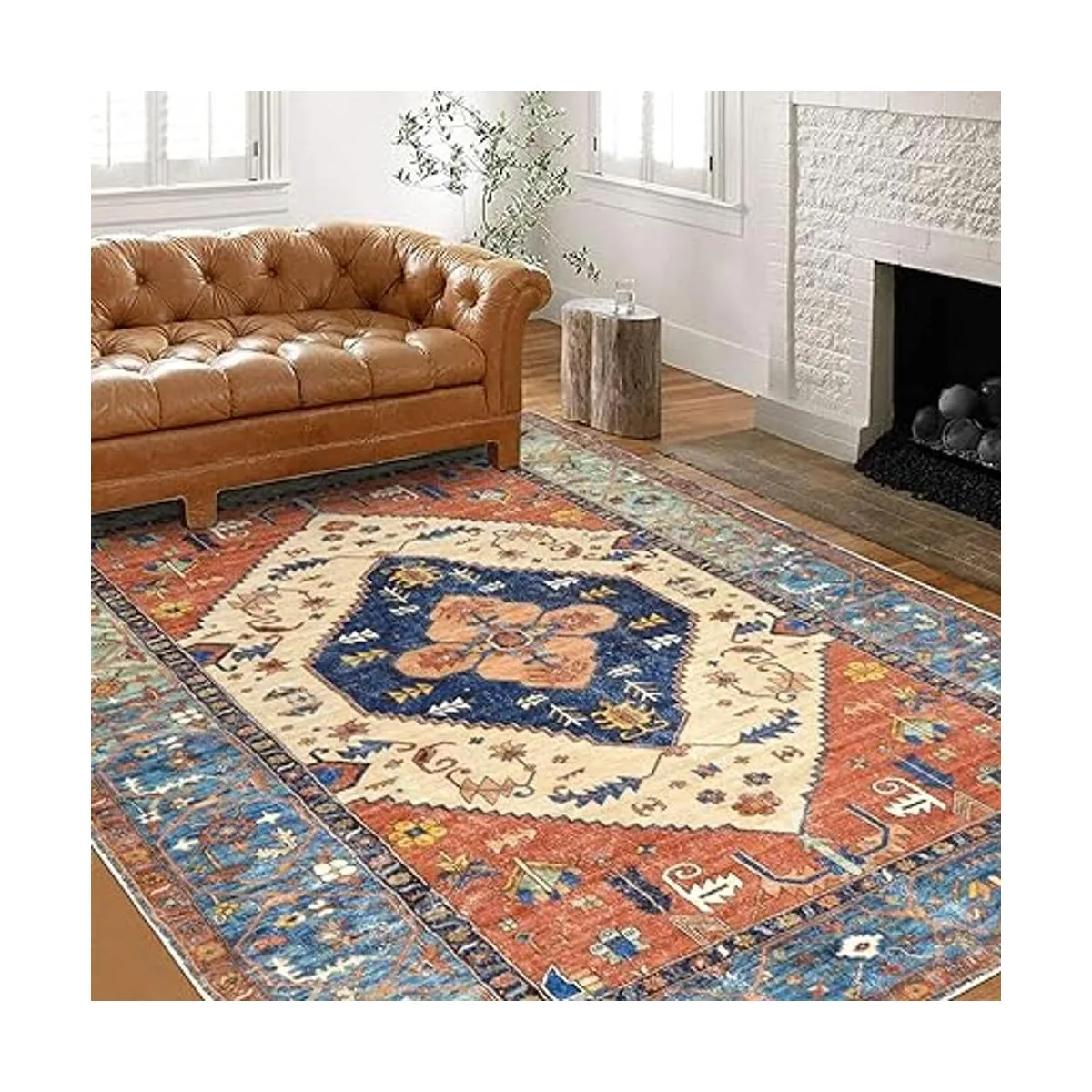 Bsmathom Alfombras de área vintage de 5 x 7 pies lavables_2
