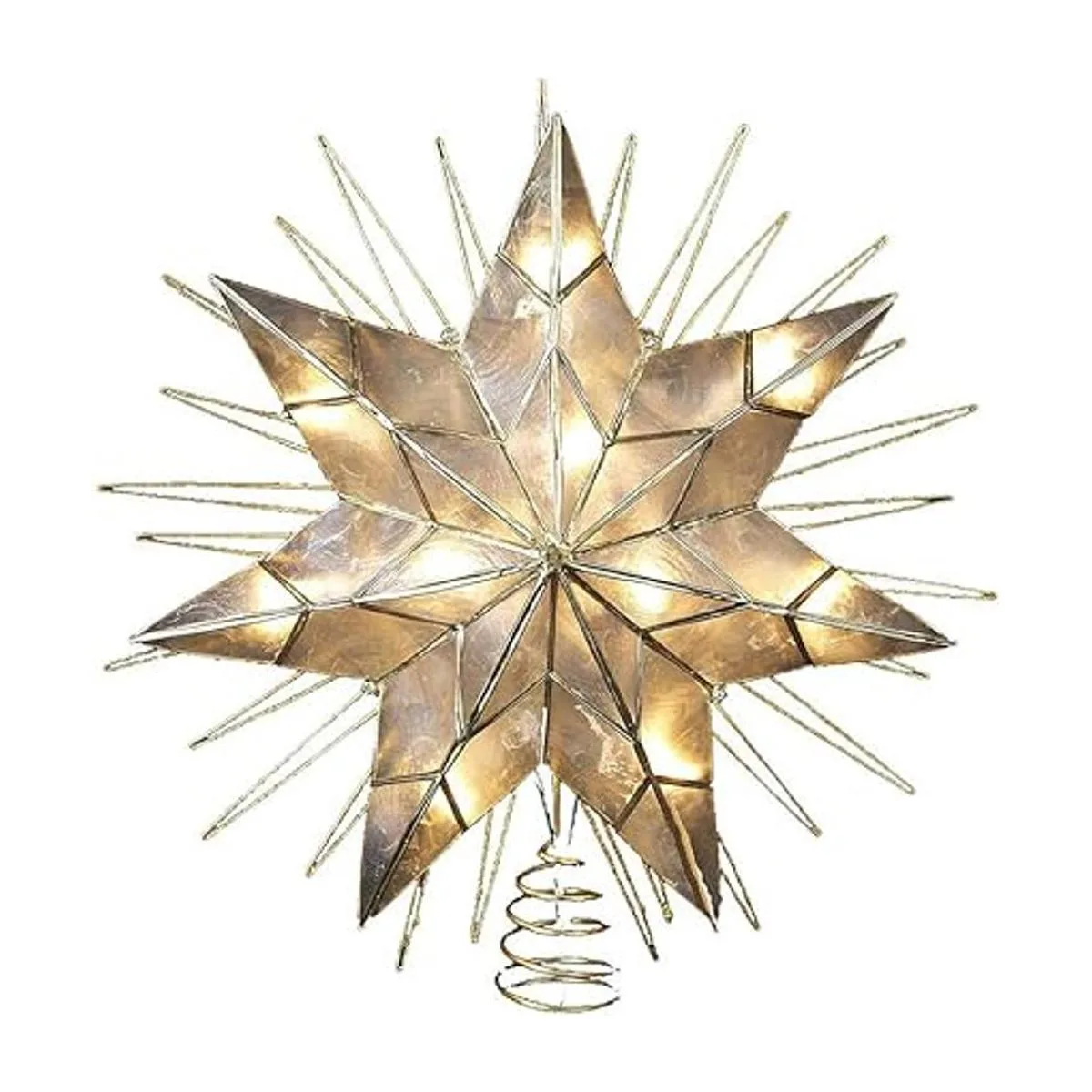 Kurt Adler 7 puntos Natural Capiz estrella iluminada para_3