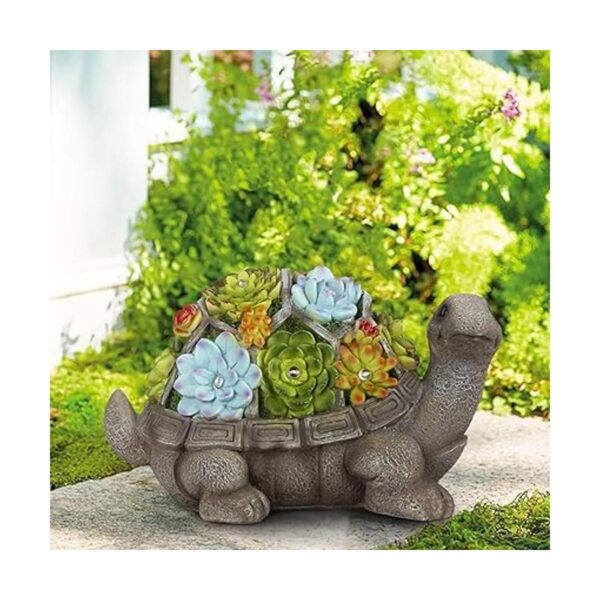 Upgraded 11.5 Inch Solar Garden Statues Turtle Figurine_1