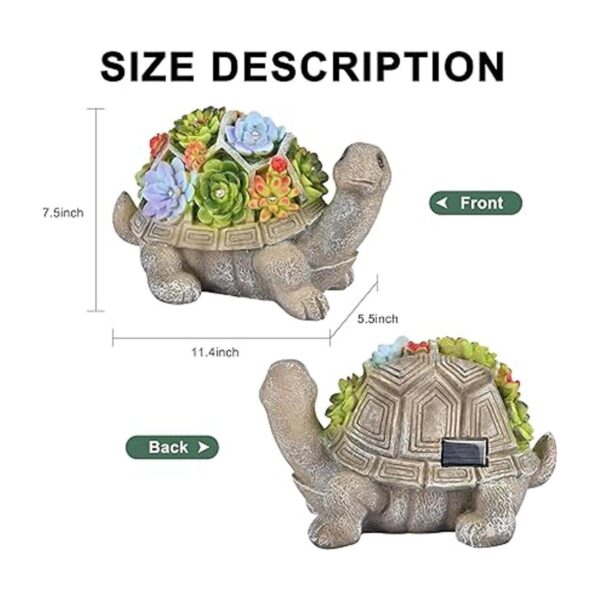 Upgraded 11.5 Inch Solar Garden Statues Turtle Figurine_6