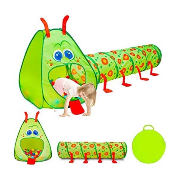 Carpa y túnel para niño con forma de oruga juego de 2_1