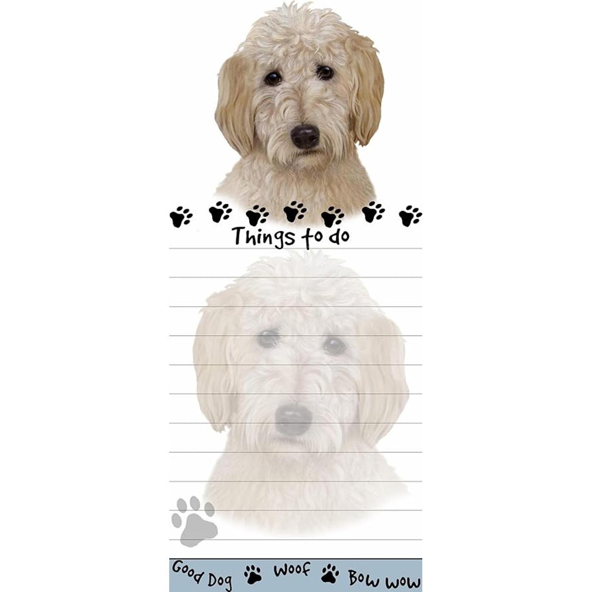 Goldendoodle magnético lista Pads Uniquely Shaped Sticky