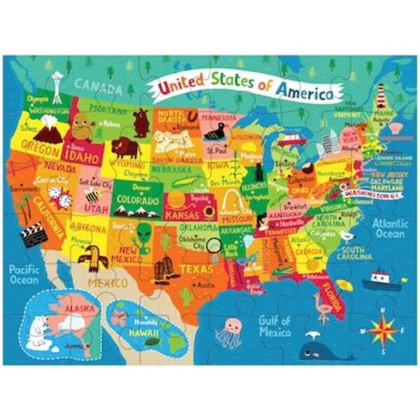 Mudpuppy Map of the USA to Go Rompecabezas de 36 piezas a_2