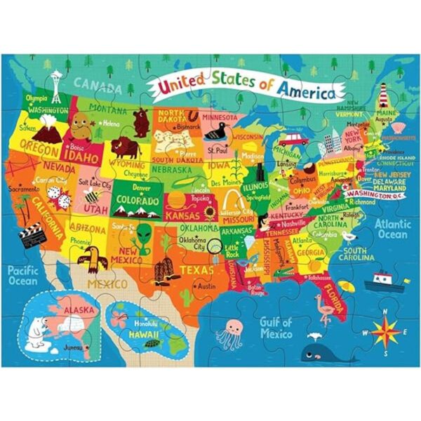 Mudpuppy Map of the USA to Go Rompecabezas de 36 piezas a_3