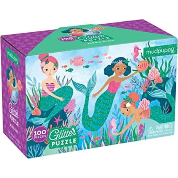 Mudpuppy Rompecabezas con purpurina de sirenas multicolor_1