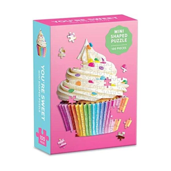 Galison Mini rompecabezas en forma de cupcake 100 piezas_1