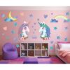Calcomanías de pared de unicornio decoración de pared de