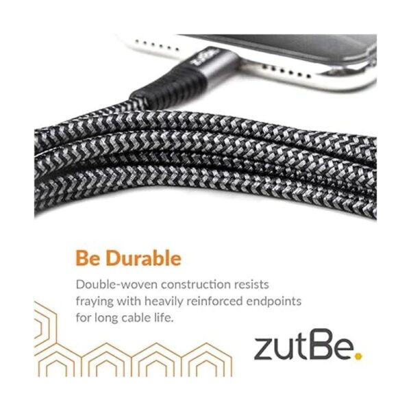 zutBe Shield Cable Lightning con certificado MFi plateado_2
