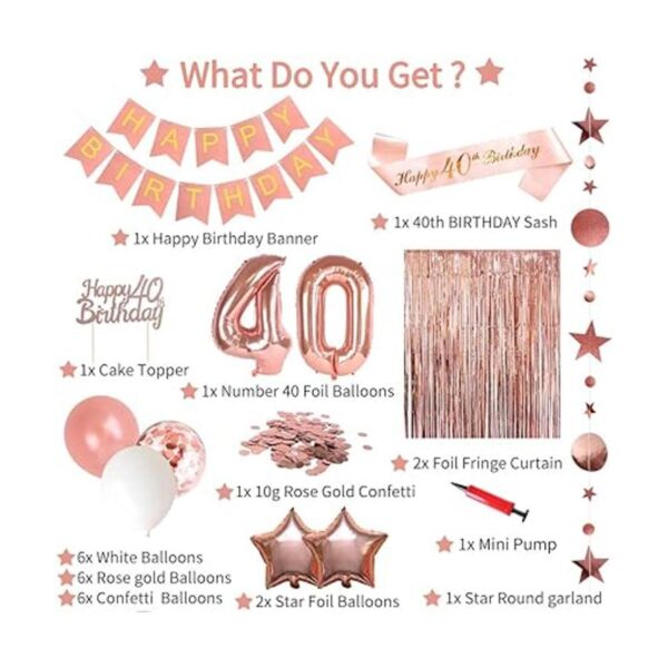 Decoración de cumpleaños número 40 para mujer pancarta de_2