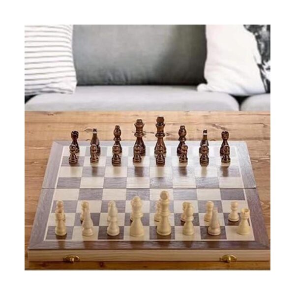 Juego de ajedrez de madera magnético de 15_3