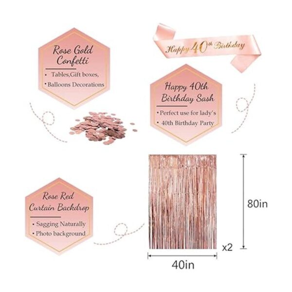 Decoración de cumpleaños número 40 para mujer pancarta de_5