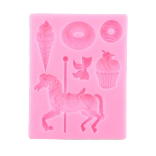 ZiXiang Moldes de silicona para fondant de carrusel para_6