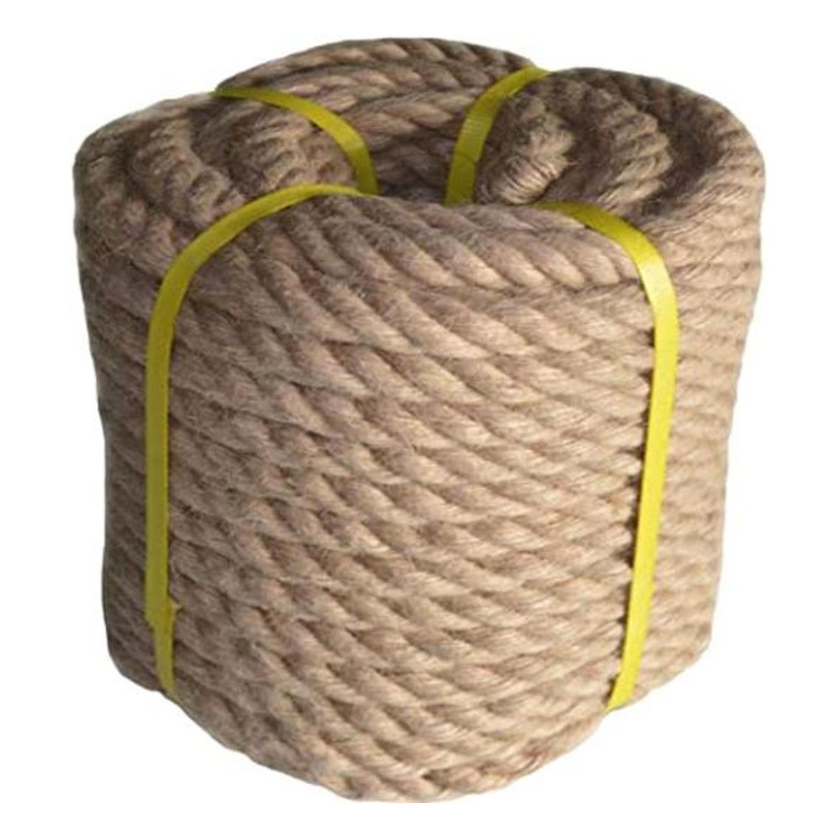 Cuerda de cáñamo natural de 50 pies x 1 pulgada cuerda de