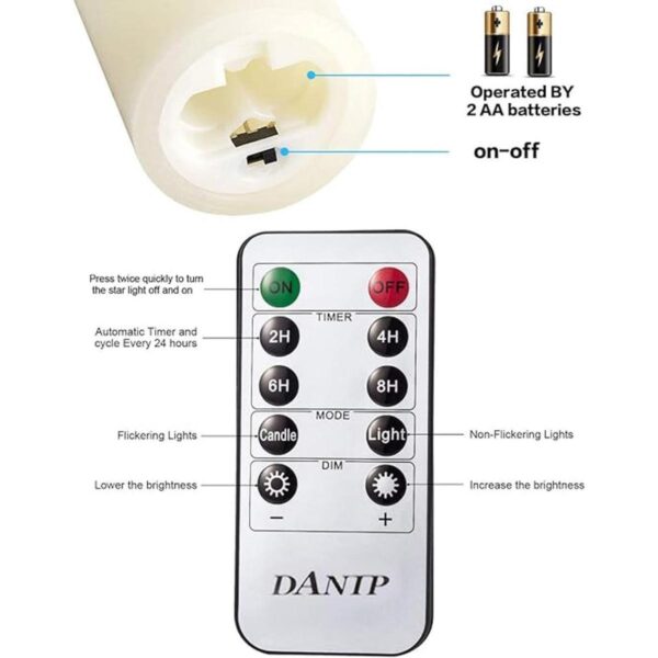LED flameless Candle with Embedded Starlight String_2