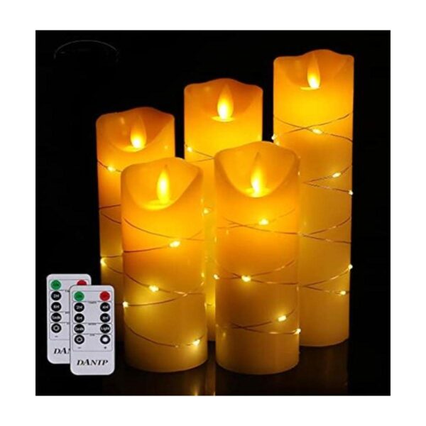 LED flameless Candle with Embedded Starlight String_1