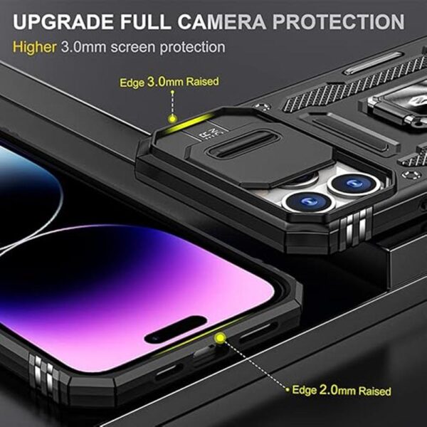 ZenRich Rugged Case for iPhone 14 Pro with Tempered Glass_5