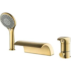 Grifo romano para bañera de oro cepillado tres agujeros
