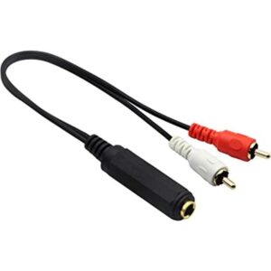 zdyCGTime Cable divisor de 0.250 in a 2 RCA Y chapado en_1