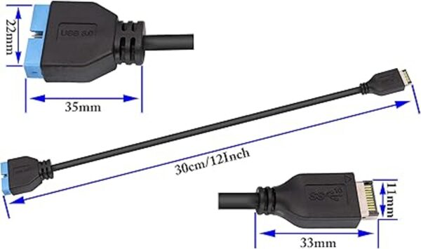 zdyCGTime Cable de extensión USB 3.1 para placa base ASUS_3