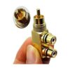 CGTime Adaptador divisor RCA de 90 grados en ángulo recto_4