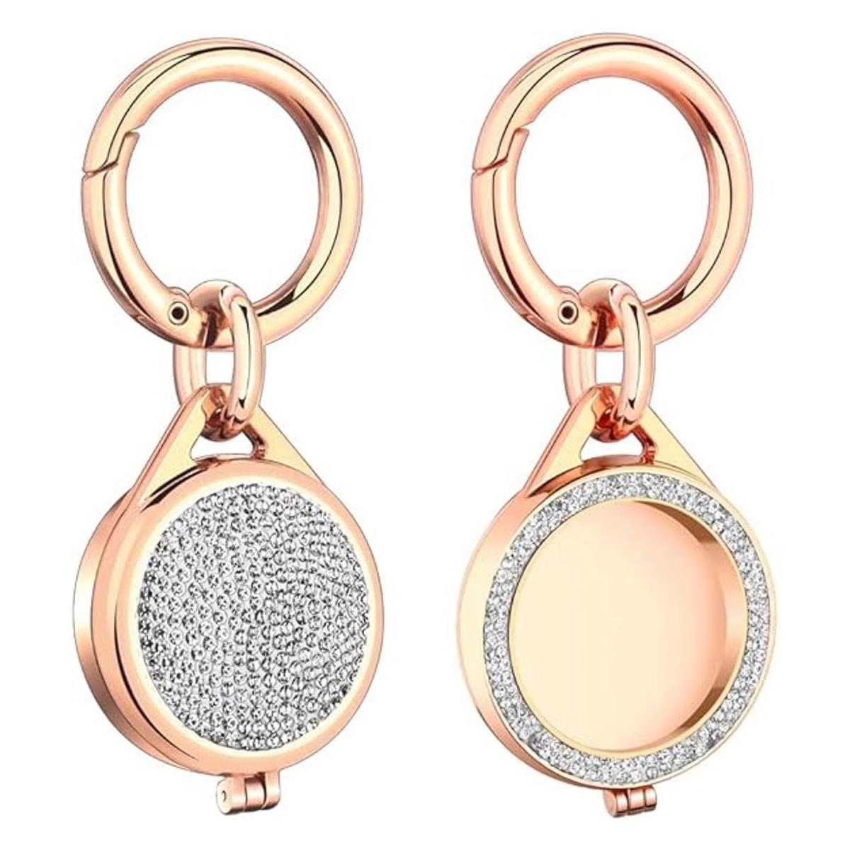 Funda compatible con AirTag con llavero funda de diamante