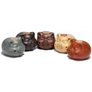 Yxhupot Yixing Tea Pet Chinese Zisha 5 piezas de cerdo