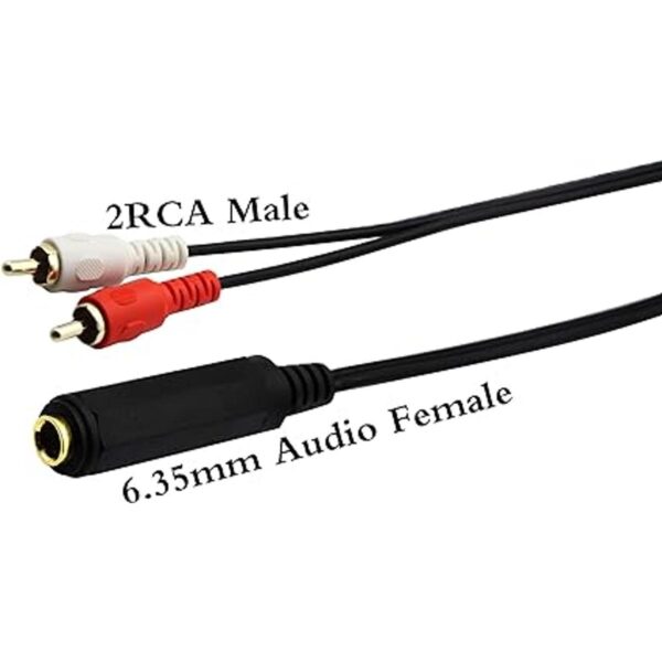 zdyCGTime Cable divisor de 0.250 in a 2 RCA Y chapado en_3