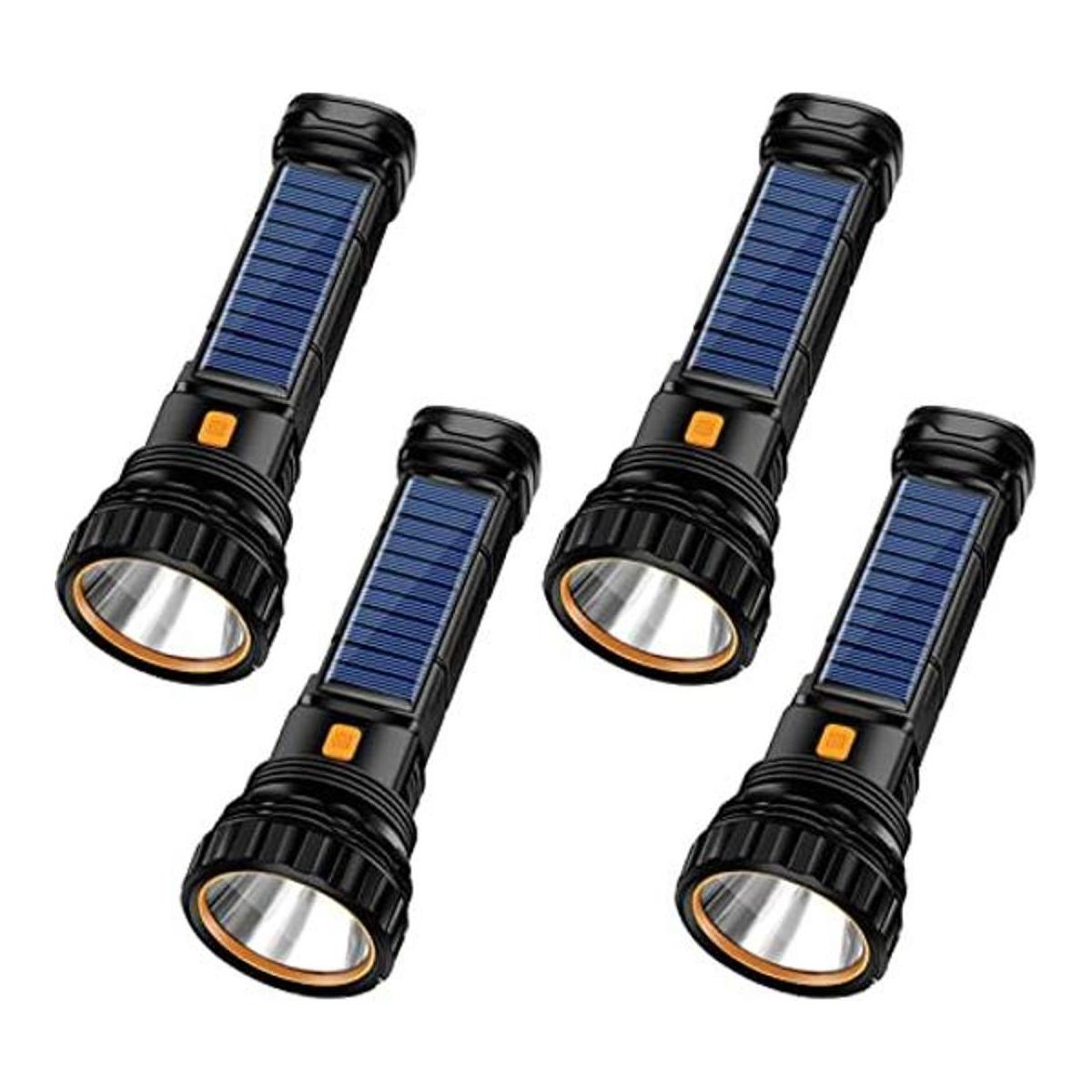 4 linternas LED solarrecargables multifunción de 1000