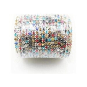yueton 11 yards Plata Bottom Colorful Crystal Rhinestone_1