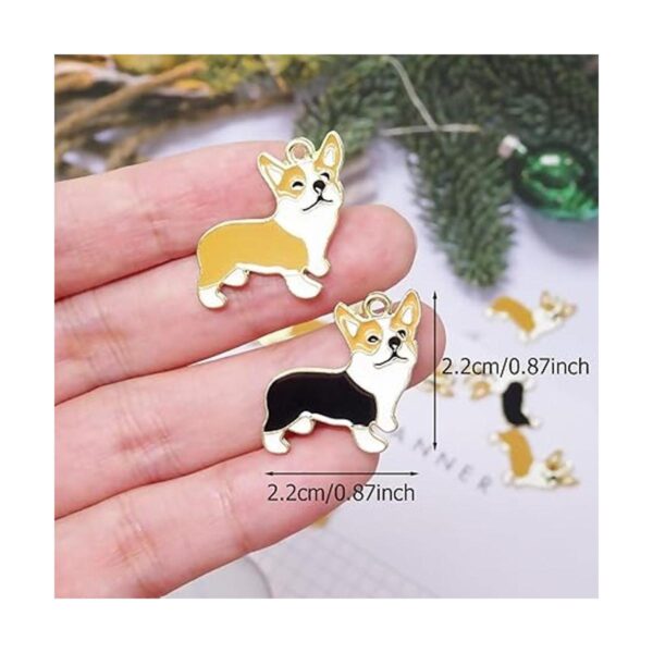 yueton 12 dijes de aleación esmaltada de corgi para perros