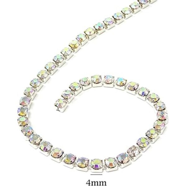 yueton Cadena de cierre de diamantes de imitación de