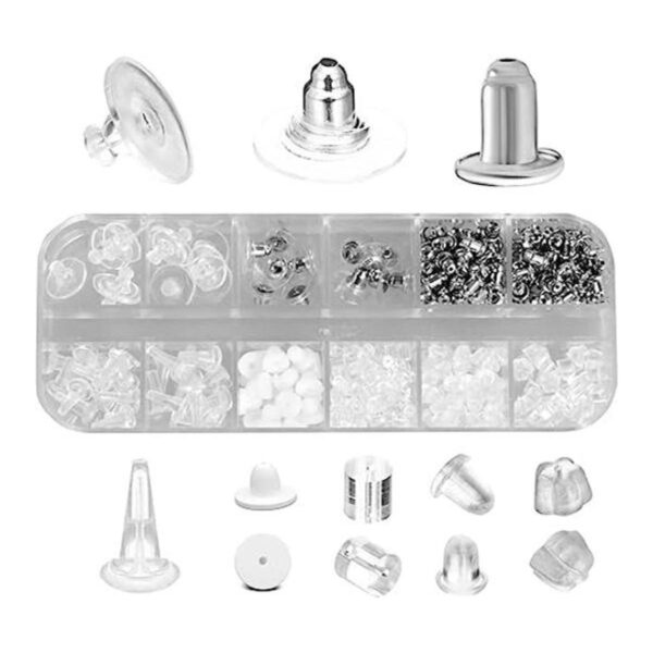 Parte trasera para aretes de gancho 344 piezas de goma