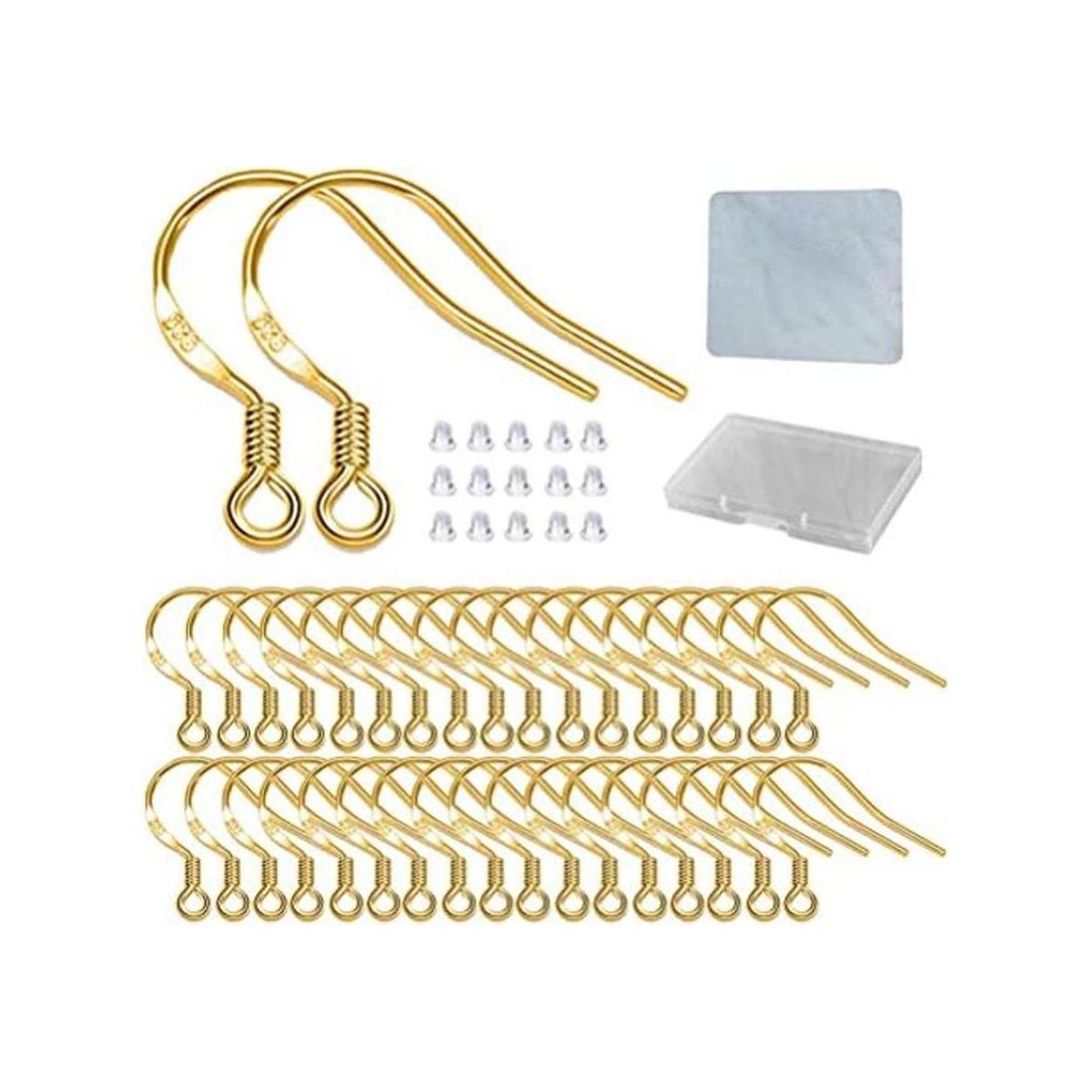 Ganchos de oro para pendientes de gancho 120 piezas60
