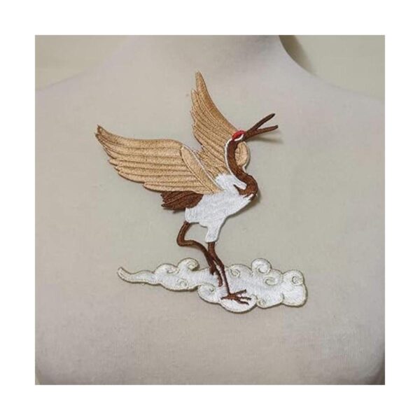 Chino National Wind Crane Tela bordada de Hanfu Cheongsam_2