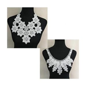 2 piezas de encaje blanco collar estilo sexy flor y_1