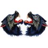 1 par de pegatinas de tela con diseño de cabeza de lobo de_1