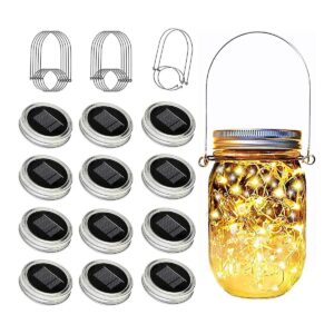 Yeuago Mason Jar Paquete de 12 luces solares de_1