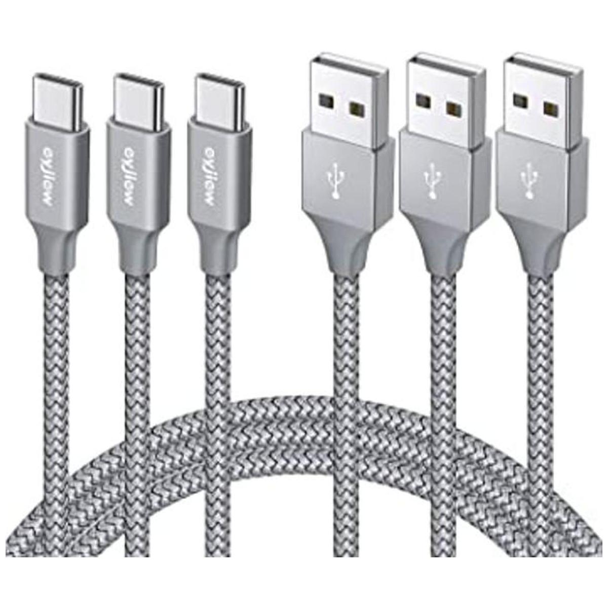 Cable USB C 3 pies paquete de 3 eyjiew 3A de carga