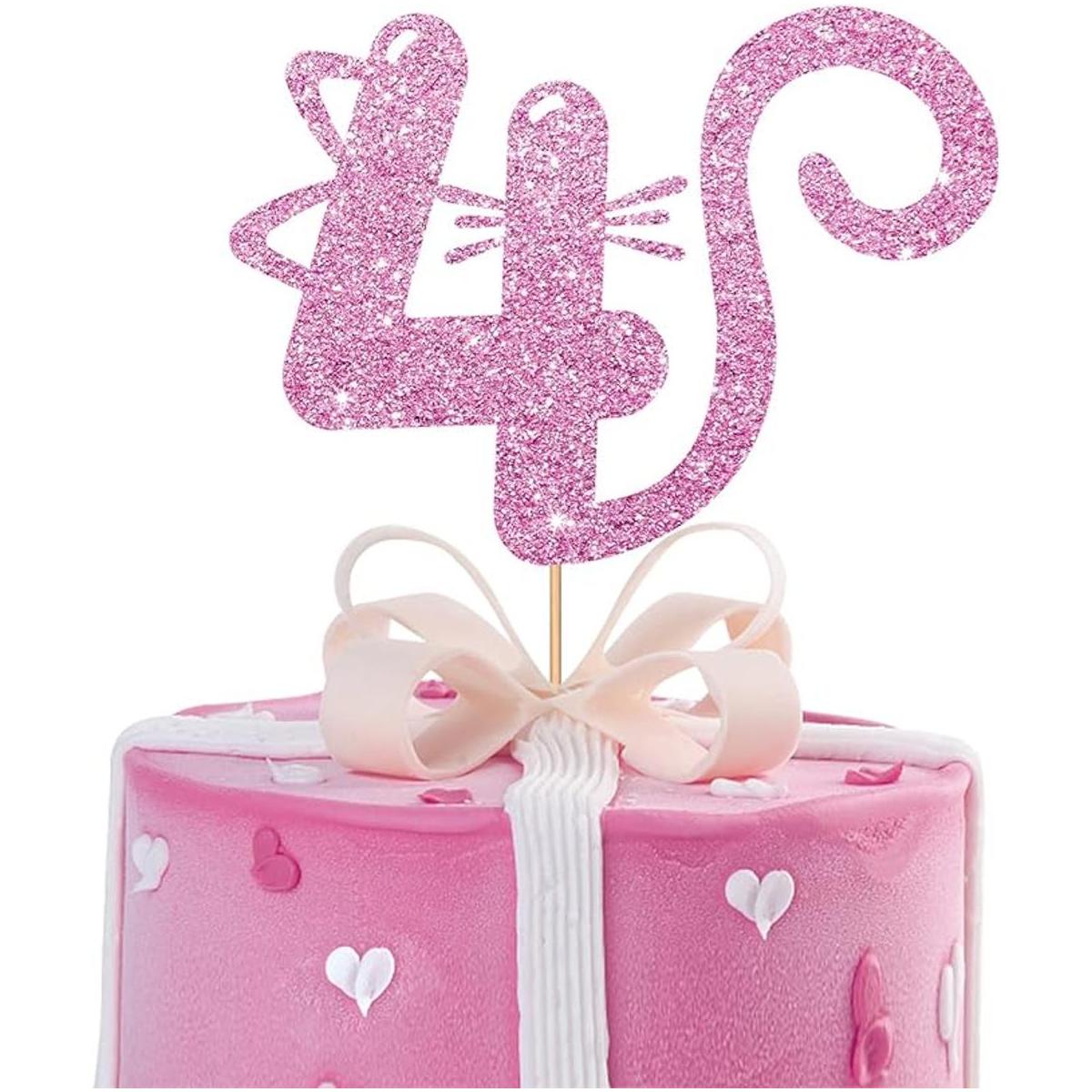 Decoración para pasteles de gato de cuatro años