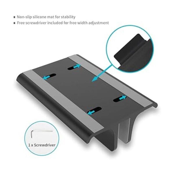 Soporte vertical doble ajustable para laptop 2 ranuras de_2