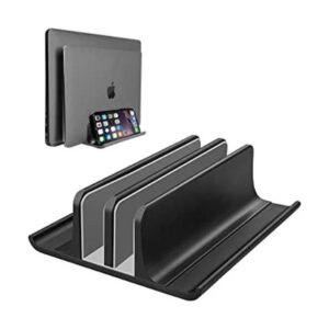 Soporte vertical doble ajustable para laptop 2 ranuras de_1