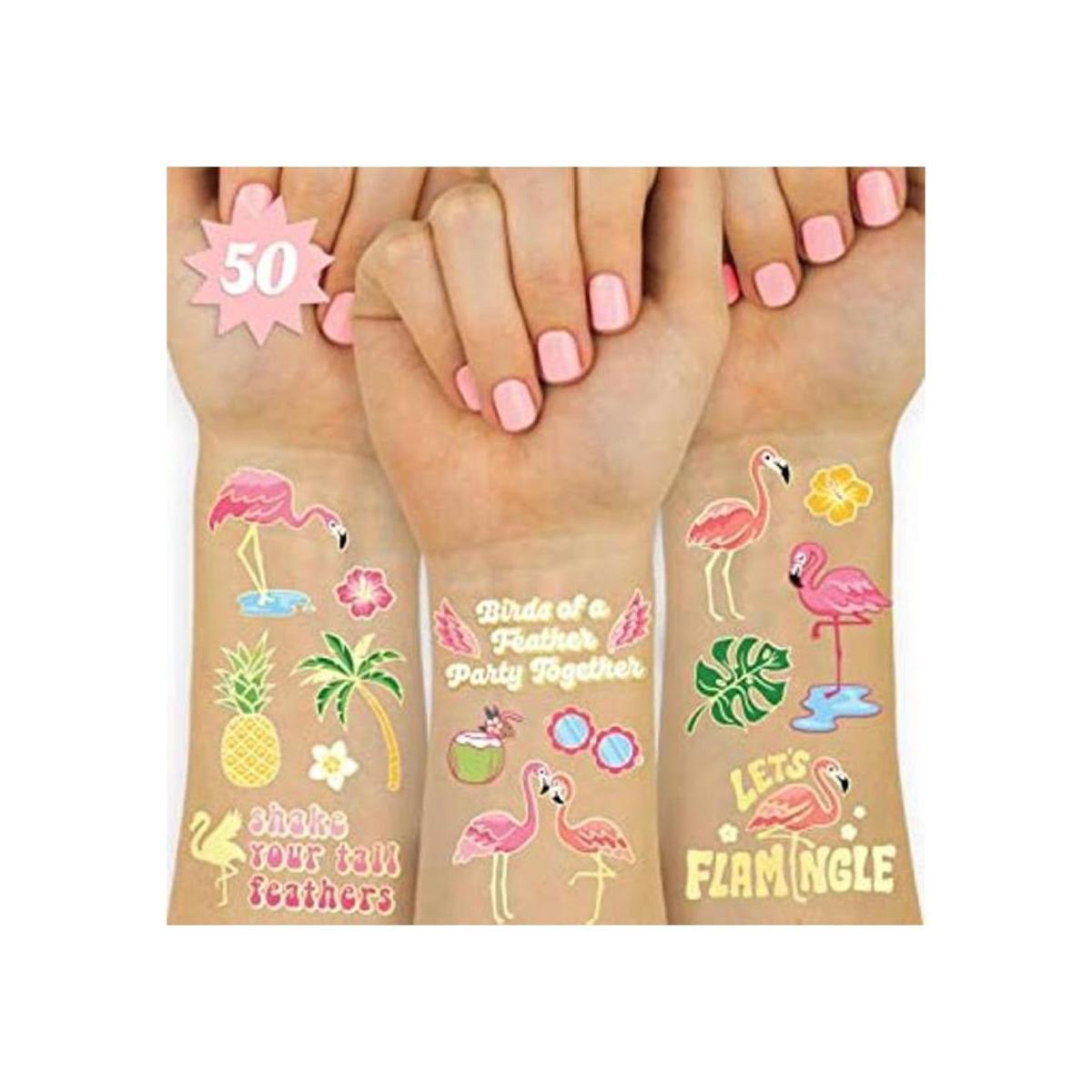 xo Fetti Flamingo Tatuajes temporales para niños estilos