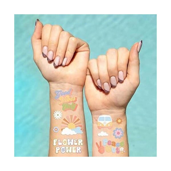 xo Fetti Groovy 70s Tatuajes temporales 48 estilos de_3