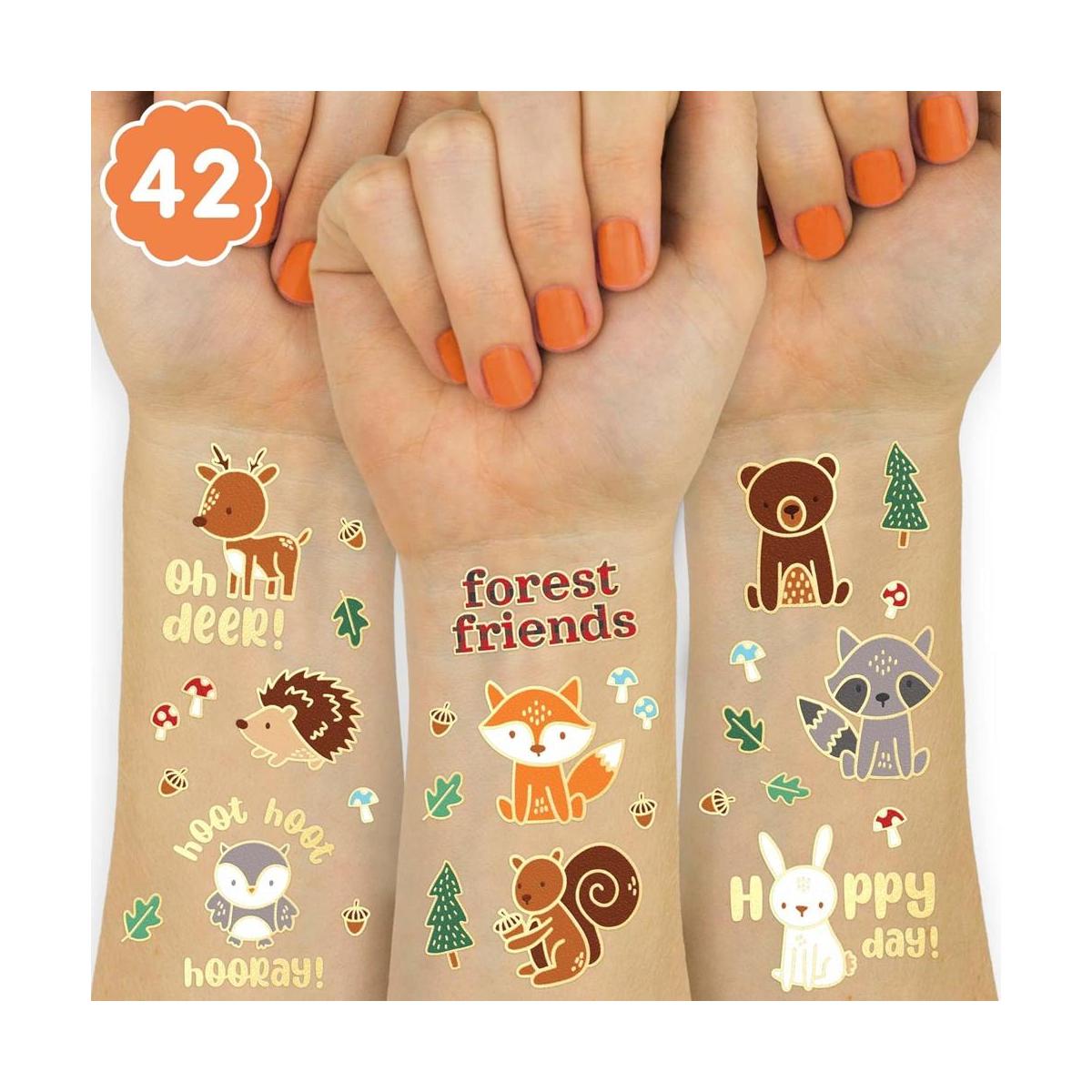 xo Fetti Tatuajes temporales de animales del bosque 42